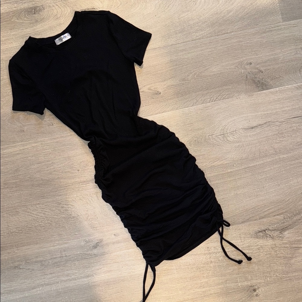 Elegant Black Ruched Dress